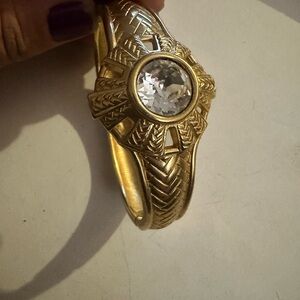 Vintage Swarovski Gold Bracelet with Clear Crystal